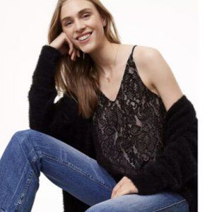 Black Lace Tank with Nude Lining